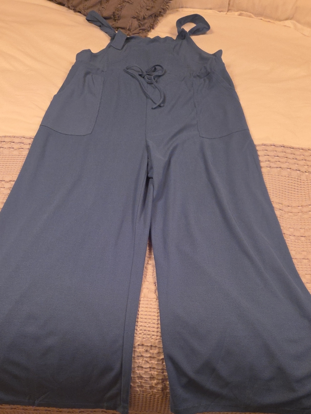 CupsheWide-Leg Blue Jumpsuit Xl